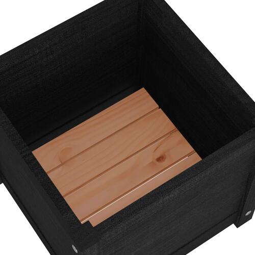 Plantekasse 40x40x40 cm massivt fyrretræ sort