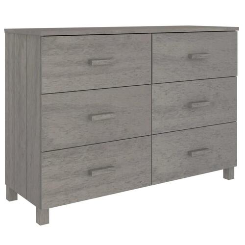 Skænk HAMAR 113x40x80 cm massivt fyrretræ lysegrå