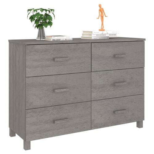 Skænk HAMAR 113x40x80 cm massivt fyrretræ lysegrå