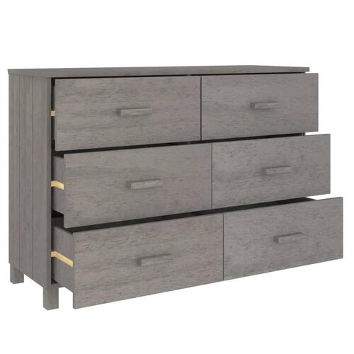 Skænk HAMAR 113x40x80 cm massivt fyrretræ lysegrå
