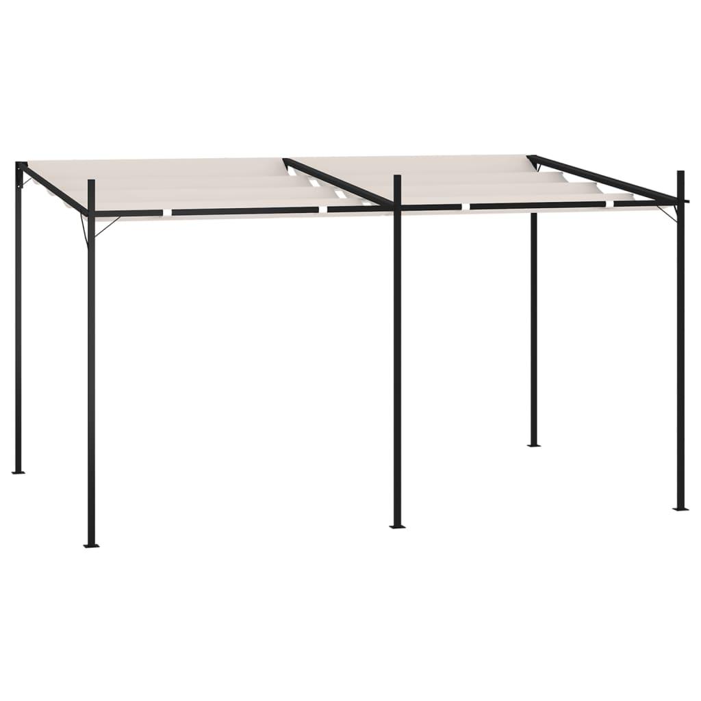 Havepavillon med udtrækkeligt tag 400x300x233 cm cremefarvet