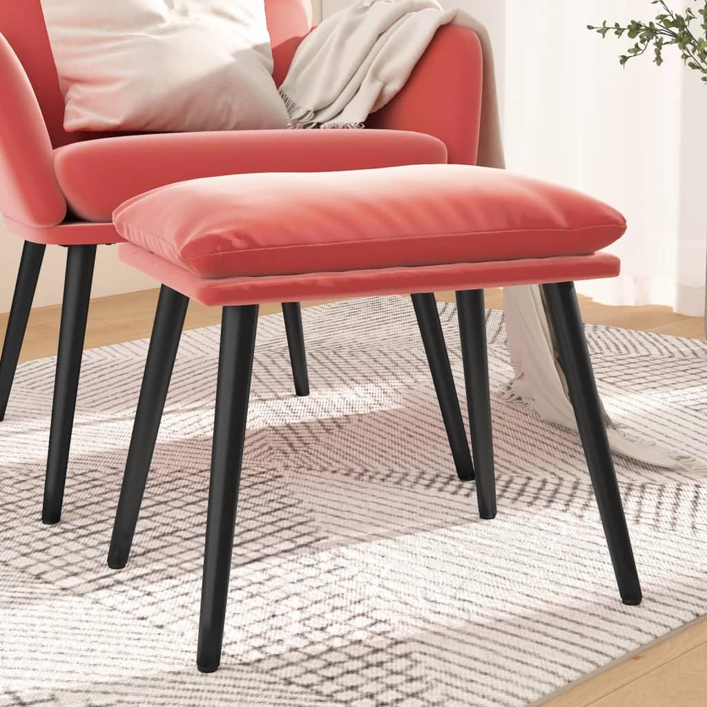 Fodskammel 45x29,5x35 cm fløjl lyserød
