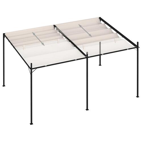 Havepavillon med udtrækkeligt tag 400x300x233 cm cremefarvet