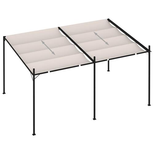Havepavillon med udtrækkeligt tag 400x300x233 cm cremefarvet