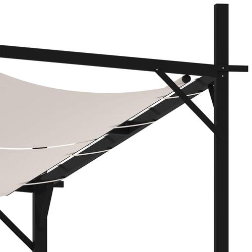 Havepavillon med udtrækkeligt tag 400x300x233 cm cremefarvet