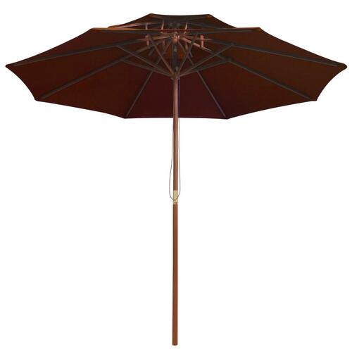Dobbelt parasol med træstang 270 cm terrakotta