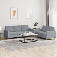 2 personers sofa med hynder stof lysegrå