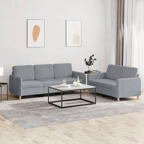 2 personers sofa med hynder stof lysegrå