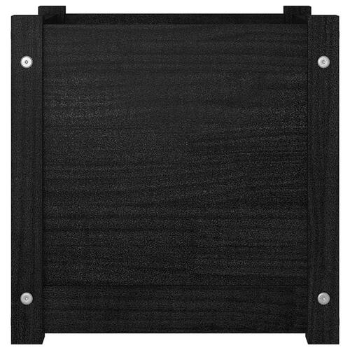 Plantekasser 2 stk. 40x40x40 cm massivt fyrretræ sort