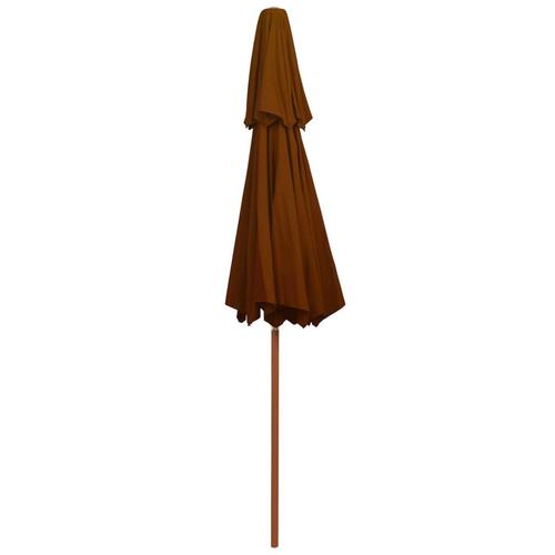 Dobbelt parasol med træstang 270 cm terrakotta
