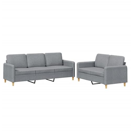 2 personers sofa med hynder stof lysegrå