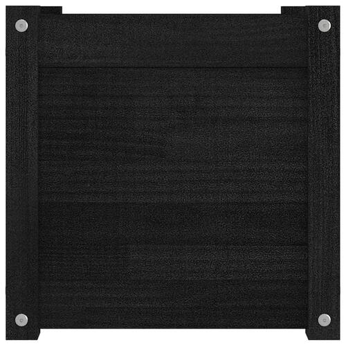 Plantekasser 2 stk. 40x40x40 cm massivt fyrretræ sort
