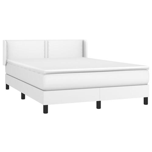 Kontinentalseng med madras 140x190 cm kunstlæder hvid