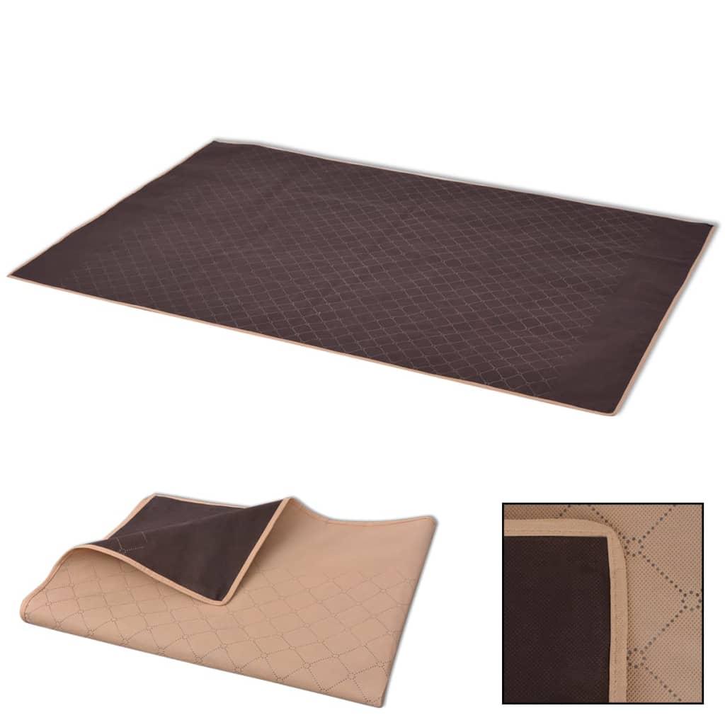 Picnictæppe beige og brun 150x200 cm