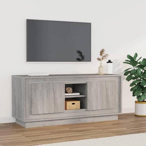 Tv-bord 102x35x45 cm konstrueret træ grå sonoma-eg