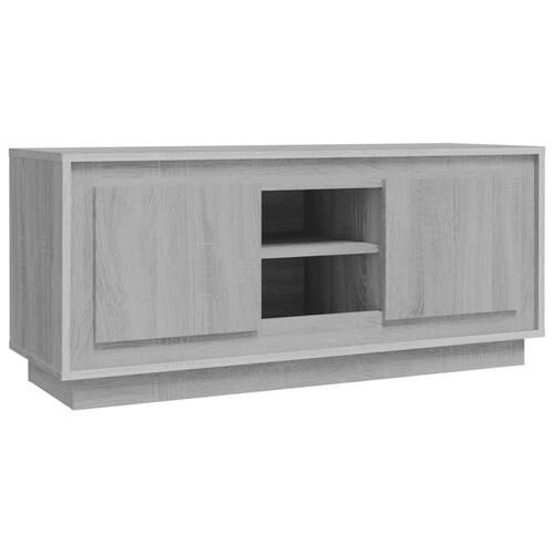 Tv-bord 102x35x45 cm konstrueret træ grå sonoma-eg