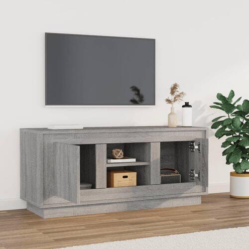 Tv-bord 102x35x45 cm konstrueret træ grå sonoma-eg