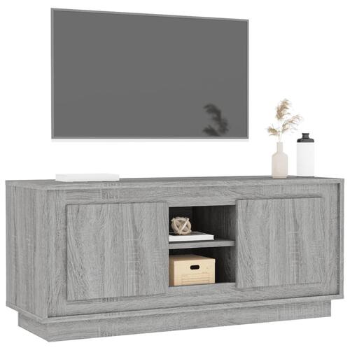 Tv-bord 102x35x45 cm konstrueret træ grå sonoma-eg
