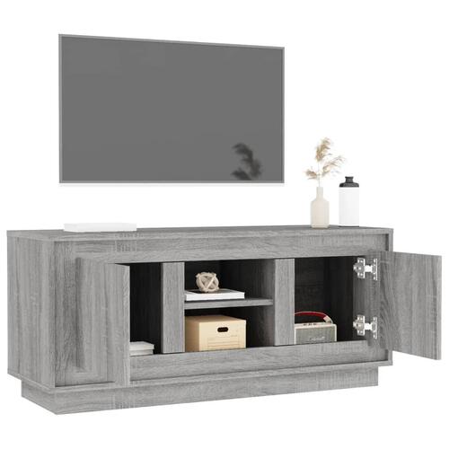 Tv-bord 102x35x45 cm konstrueret træ grå sonoma-eg