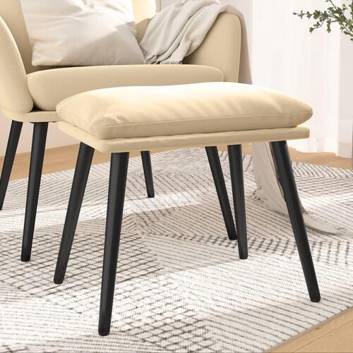 Fodskammel 45x29,5x35 cm fløjl cremefarvet