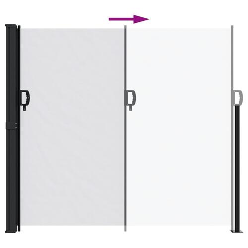Sammenrullelig sidemarkise 180x600 cm hvid