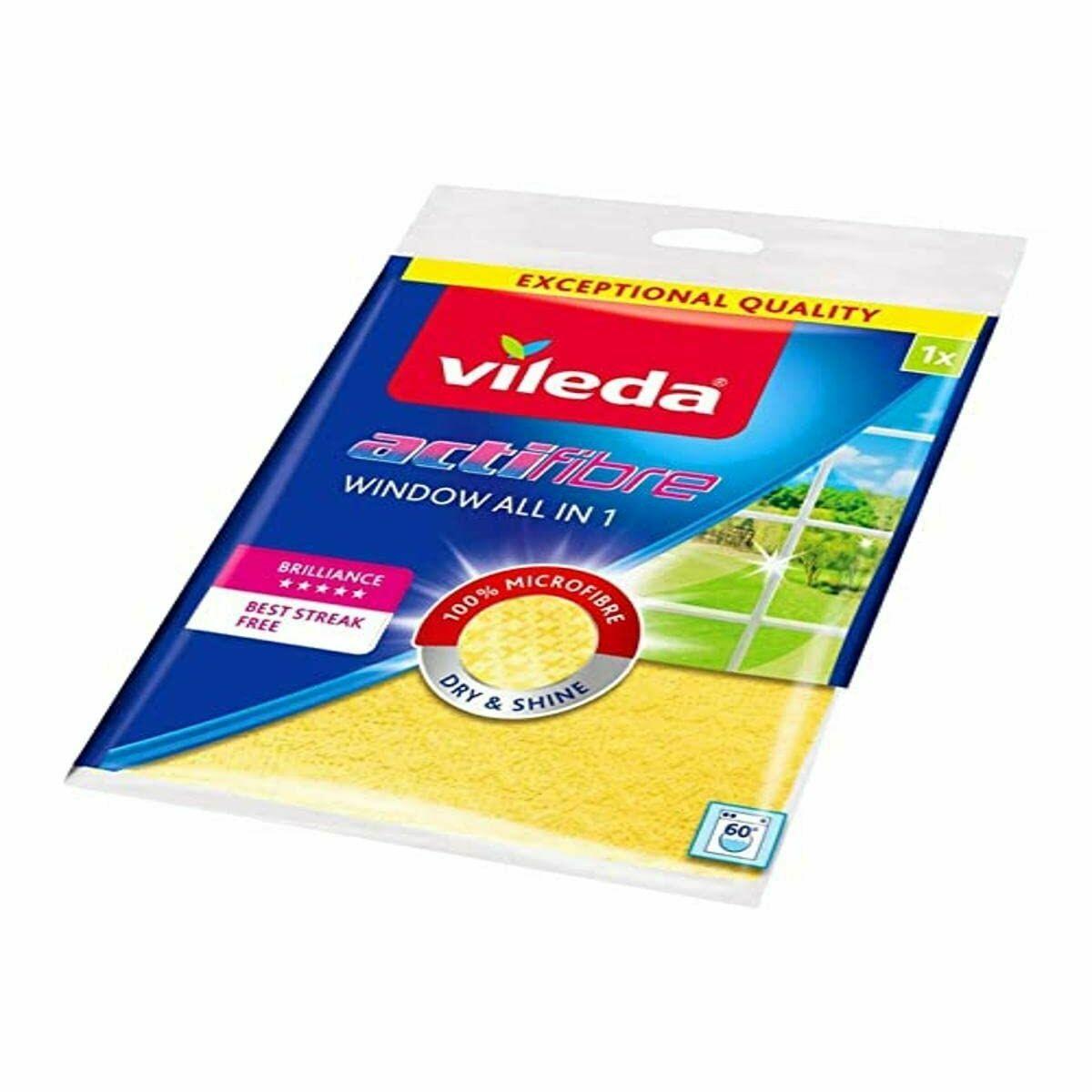 Vileda Actifibre vinduesklud - gul mikrofiber til glas (1 stk)