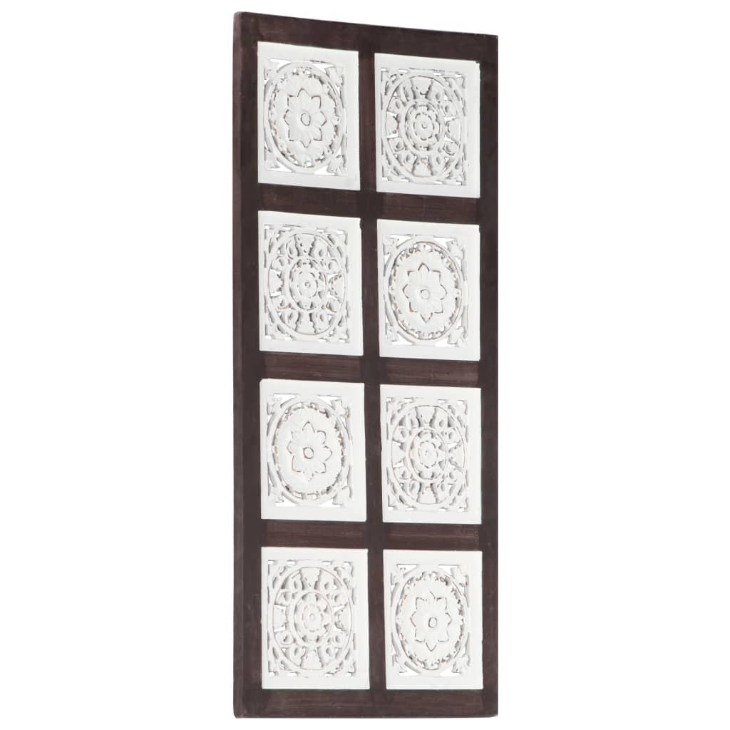 Håndskåret vægpanel 40x80x1,5 cm MDF brun og hvid