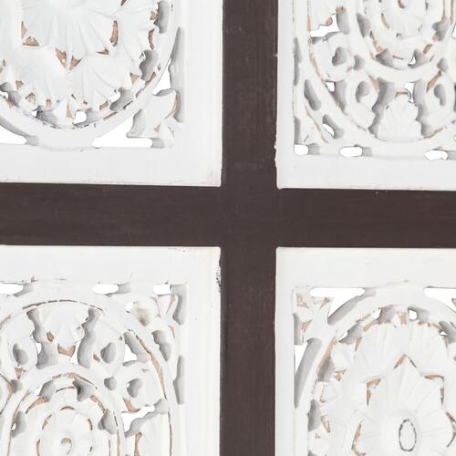 Håndskåret vægpanel 40x80x1,5 cm MDF brun og hvid