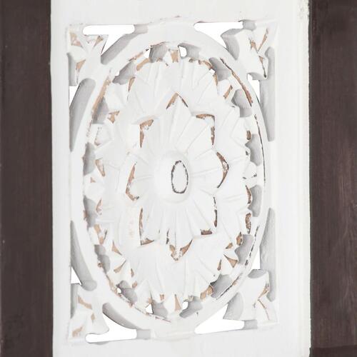 Håndskåret vægpanel 40x80x1,5 cm MDF brun og hvid