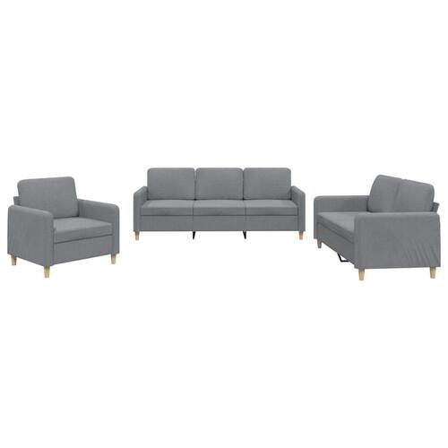 3 personers sofa med hynder stof lysegrå