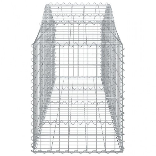 Buede gabionkurve 2 stk. - 200×50×60/80 cm i galvaniseret jern