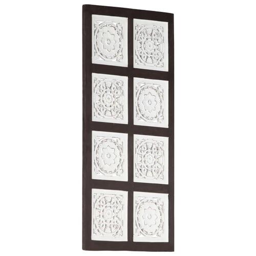 Håndskåret vægpanel 40x80x1,5 cm MDF brun og hvid