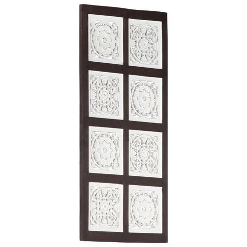 Håndskåret vægpanel 40x80x1,5 cm MDF brun og hvid
