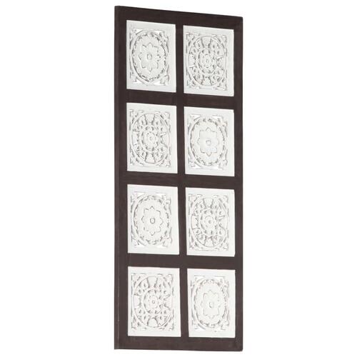 Håndskåret vægpanel 40x80x1,5 cm MDF brun og hvid