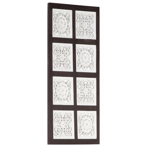 Håndskåret vægpanel 40x80x1,5 cm MDF brun og hvid