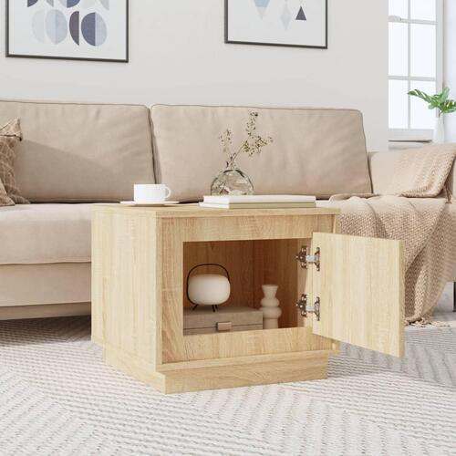 Sofabord 51x50x44 cm konstrueret træ sonoma-eg