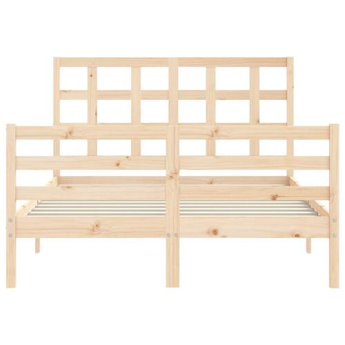 Sengeramme med sengegavl 120x200 cm massivt træ hvid
