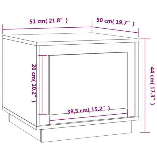 Sofabord 51x50x44 cm konstrueret træ sonoma-eg