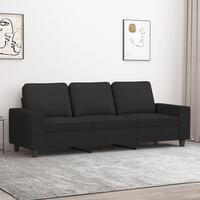 3-personers sofa 180 cm stof sort