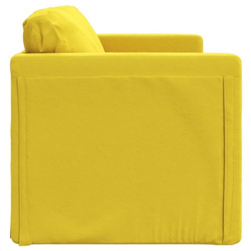 2-i-1 sovesofa i velour - mørkegul, 122×204×55 cm