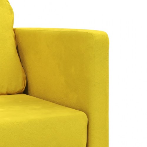 2-i-1 sovesofa i velour - mørkegul, 122×204×55 cm