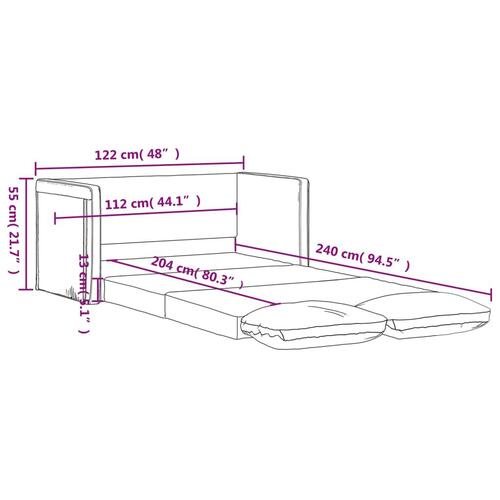 2-i-1 sovesofa 122x204x55 cm velour mørkegul