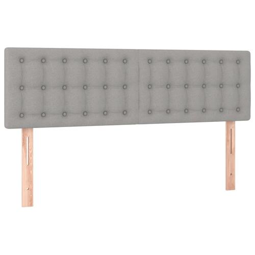 Sengegavle 2 stk. 72x5x78/88 cm stof lysegrå