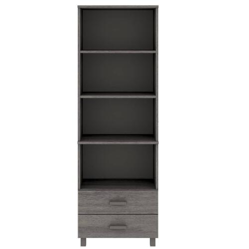 Højskab HAMAR 60x35x180 cm massivt fyrretræ lysegrå