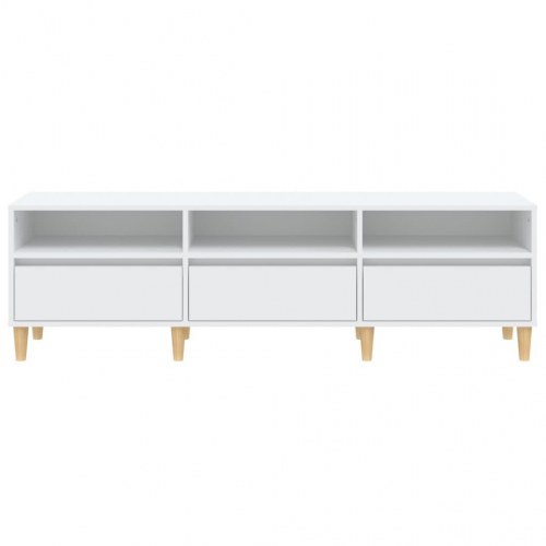 Tv-bord i hvidt konstrueret træ - 150 × 30 × 44,5 cm