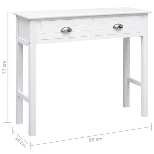 Konsolbord 90 x 30 x 77 cm træ hvid