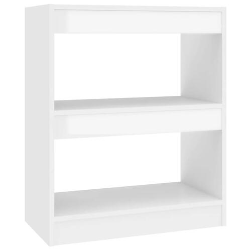 Bogskab/rumdeler 60x30x72 cm hvid højglans