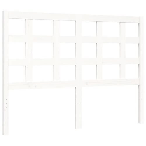 Sengeramme med sengegavl 120x200 cm massivt træ hvid