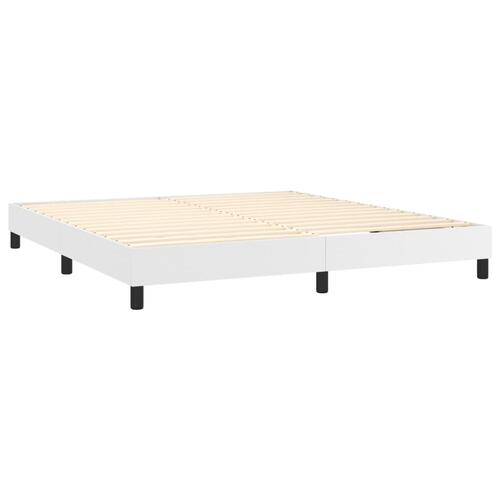 Sengeramme 160x200 cm kunstlæder hvid