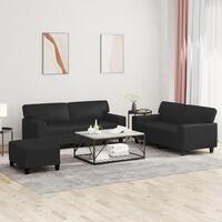 3 personers sofa kunstlæder sort